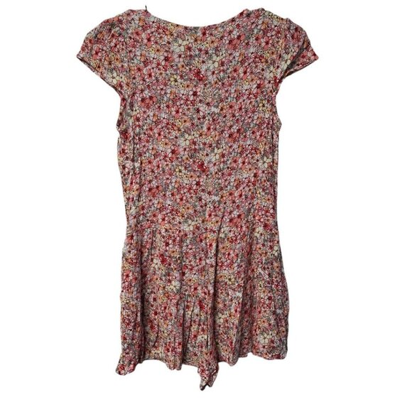 As U Wish Romper Pink Floral Girls Medium Shorts Cap Sleeve - Picture 2 of 7
